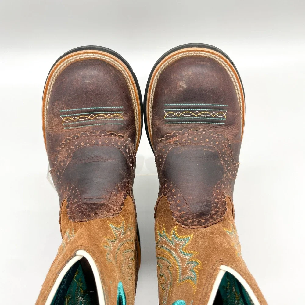 Ariat Fatbaby Womens 7.5B Brown Leather Suede Western Boots Coastal Cowgirl Boho